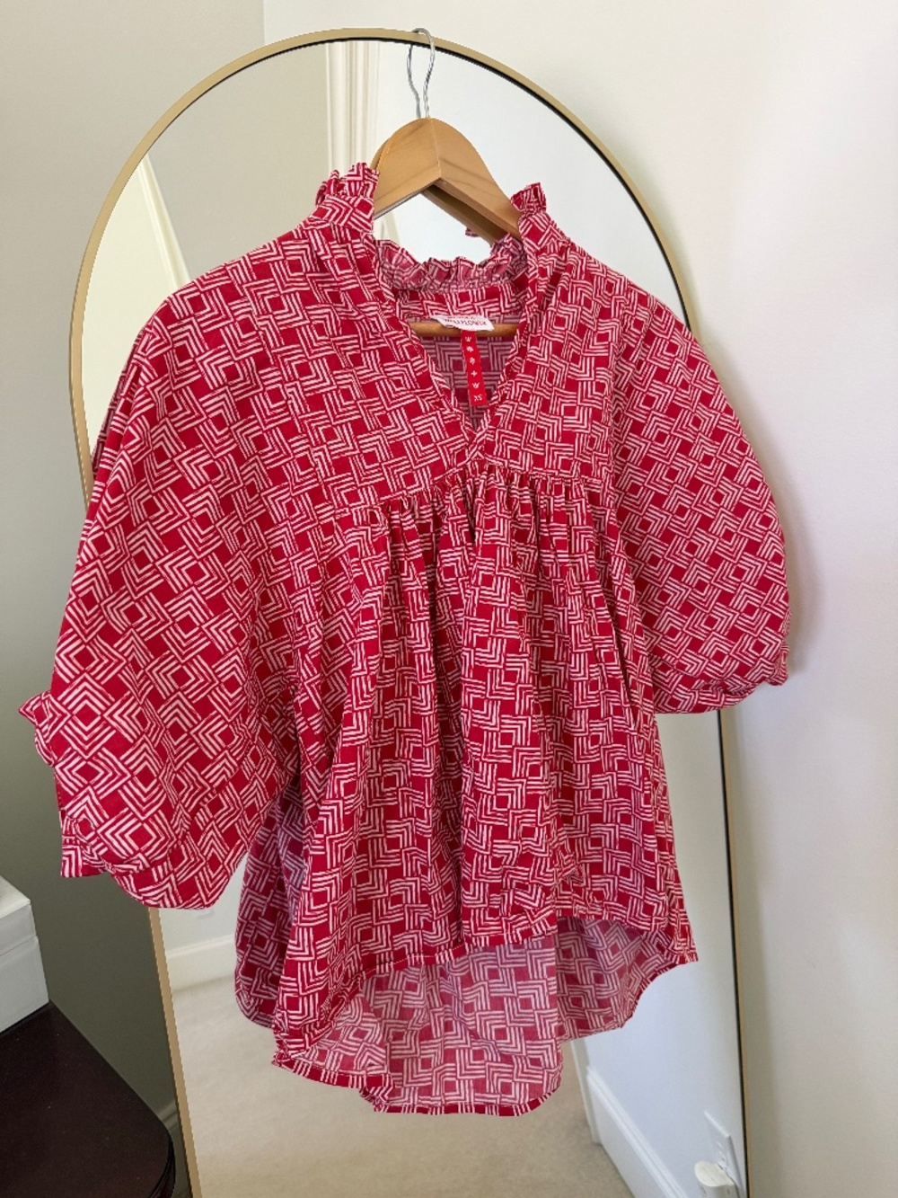 Never A Wallflower High Neck Top, Red, size XS